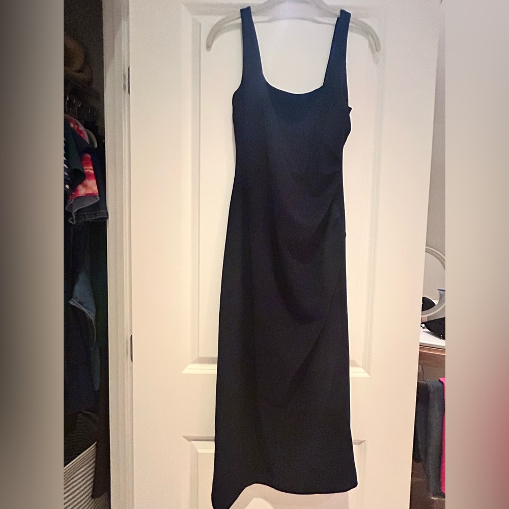 BHLDN Square Neck Navy Dress